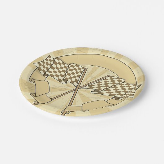 Geruite Racing Flags Paper Borden Papieren Bordje (Gekanteld)