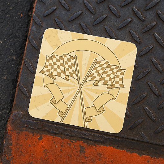 Geruite Racing Flags Stickers