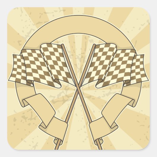 Geruite Racing Flags Stickers (Voorkant)