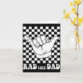Geruite rad zoals vader retro vaderdag coole vader kaart (Gele Bloem)