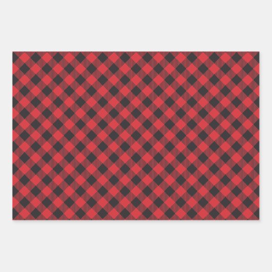 Geruite Red Buffalo Plaid Inpakpapier Vel (Voorkant 3)