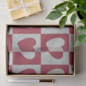 Geruite Red Grey Love Hearts geruit Tissuepapier (Geschenk)