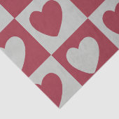 Geruite Red Grey Love Hearts geruit Tissuepapier (Detail)