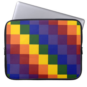Geruite Regenboog Laptop Sleeve