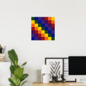 Geruite Regenboog Poster (Thuiskantoor)