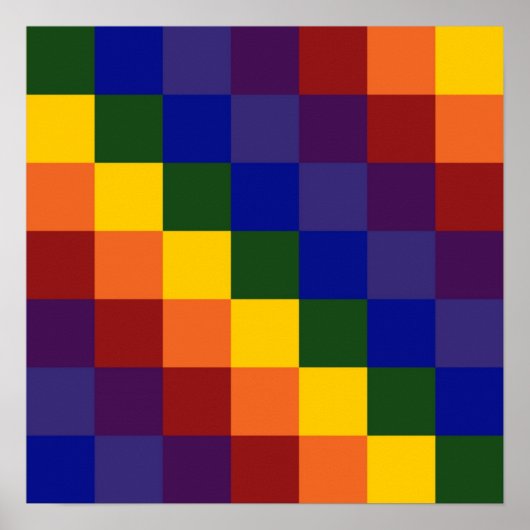 Geruite Regenboog Poster (Voorkant)