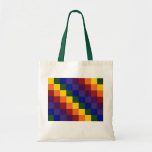 Geruite Regenboog Tote Bag