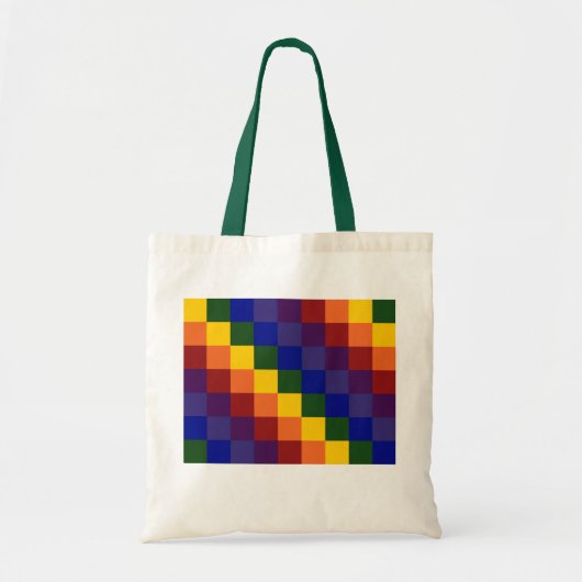 Geruite Regenboog Tote Bag (Voorkant)