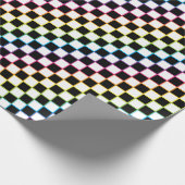 Geruite Regenboog wit Cadeaupapier (Hoek)