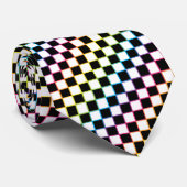 Geruite Regenboog wit Stropdas (Opgerold)