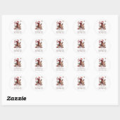 Geruite rendier eerste kerstmis ronde sticker (Vel)