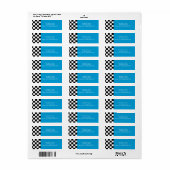Geruite retouradreslabel van 50's etiket (Full Sheet)