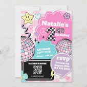 Geruite Retro Groovy Disco 2e Verjaardagsfeest Kaart (Voorkant)