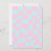 Geruite Retro Groovy Disco Let's Party Verjaardag Kaart (Achterkant)