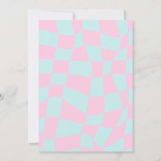 Geruite Retro Groovy Disco Let's Party Verjaardag Kaart (Achterkant)