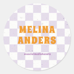 Geruite retro ronde sticker