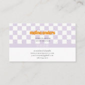 Geruite retro visitekaartje (Achterkant)