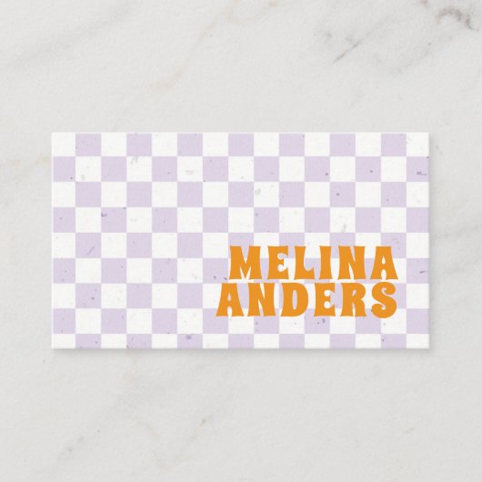 Geruite retro visitekaartje (Voorkant)