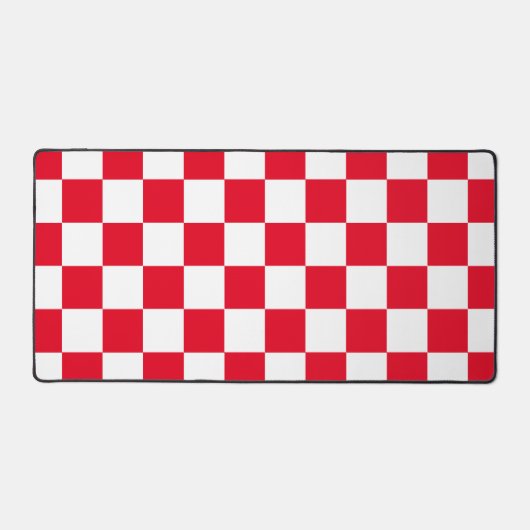 Geruite rode en witte retro bureaumat (Voorkant)