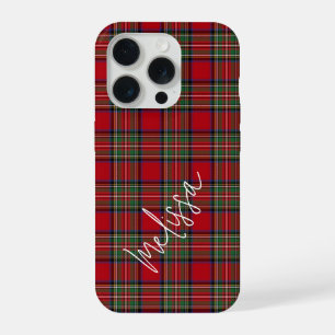 Geruite rode groene klassieke rustieke Stewart Tar iPhone 15 Pro Case