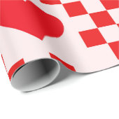 Geruite Rode Harten Patroon met kleine vierkantjes Cadeaupapier (Rol Hoek)