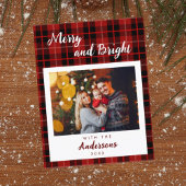 Geruite rode patroon Kerstkaart