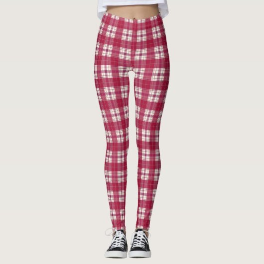 geruite rood leggings (Voorkant)