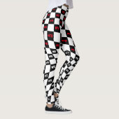Geruite rood zwart-wit racecontroles leggings (Rechts)