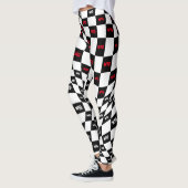 Geruite rood zwart-wit racecontroles leggings (Links)