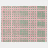 Geruite roze en groene fleece deken (Voorkant (Horizontaal))