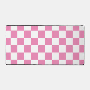 Geruite roze en witte retro bureaumat