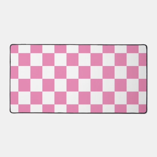 Geruite roze en witte retro bureaumat (Voorkant)