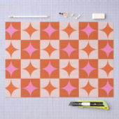 Geruite Roze Oranje Mid Century Starbursts Tissuepapier (Craft)