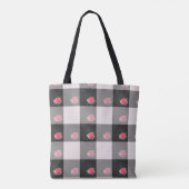 Geruite Roze Rozen Tote Bag (Achterkant)