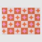 Geruite roze Sinaasappel Midden-eeuwse Starbursts Tissuepapier (Voorkant)