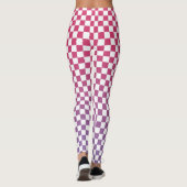 Geruite roze tot Paarse verlooppatroon Leggings (Achterkant)