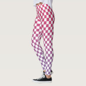Geruite roze tot Paarse verlooppatroon Leggings (Links)