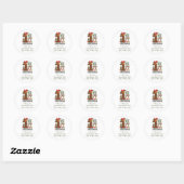 Geruite Rustic Eerste Kerstmis Ronde Sticker (Vel)