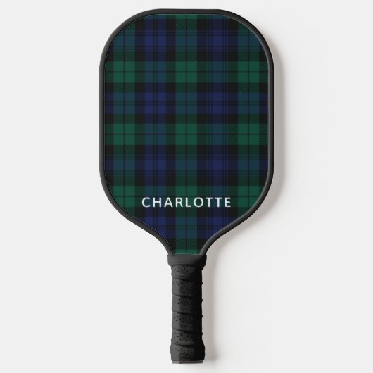Geruite Rustic Groen Schotse Ruit Aangepast Pickleball Paddle (Voorkant)