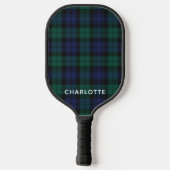 Geruite Rustic Groen Schotse Ruit Aangepast Pickleball Paddle (Achterkant)