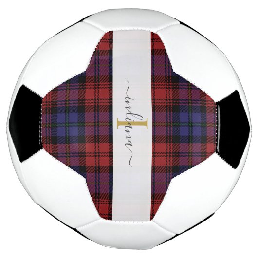 Geruite Rustieke Monogram Script Tartan Voetbal (Gedraaid)