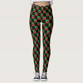 Geruite Saint Kitts en Nevis vlag patroon Leggings