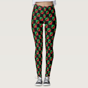 Geruite Saint Kitts en Nevis vlag patroon Leggings