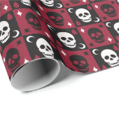 Geruite schedels cadeaupapier (Rol Hoek)