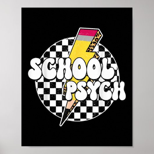 Geruite School Psycholoog Pencil Lightning Bol Poster (Voorkant)