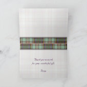 Geruite Schotse wollen stof & harten - dank u - Bedankkaart (Binnen)