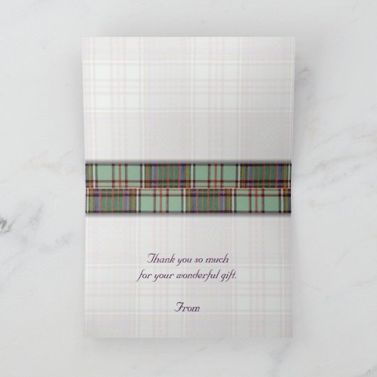 Geruite Schotse wollen stof & harten - dank u - Bedankkaart (Binnen)