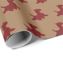 Geruite Scottie-hond-cadeauverpakkings papier Scot