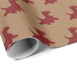 Geruite Scottie-hond-cadeauverpakkings papier Scot