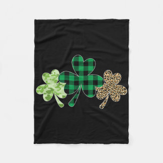 Geruite Shamrock T-shirt Luipaard Camouflage Leuk Fleece Deken